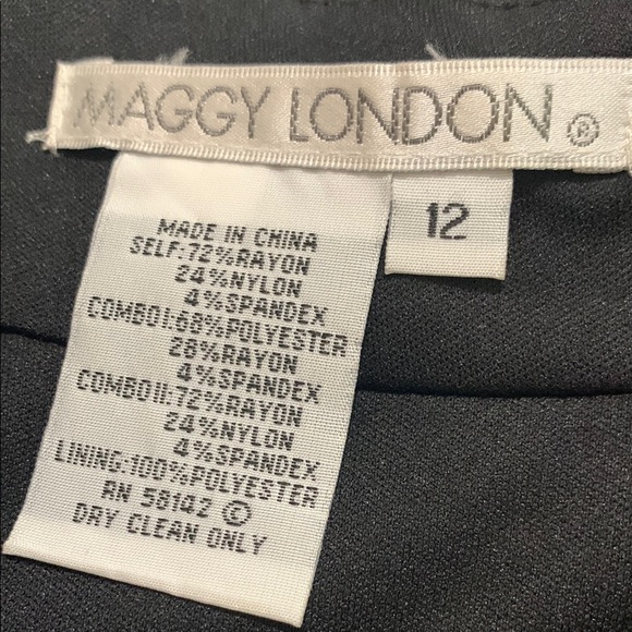 Maggy London Black Gray Sheath Mini Dress V-Neck - Picture 8 of 8